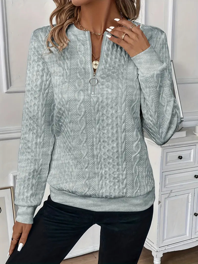 Elegance in Knit: Luxe Gebreide Rits-Trui