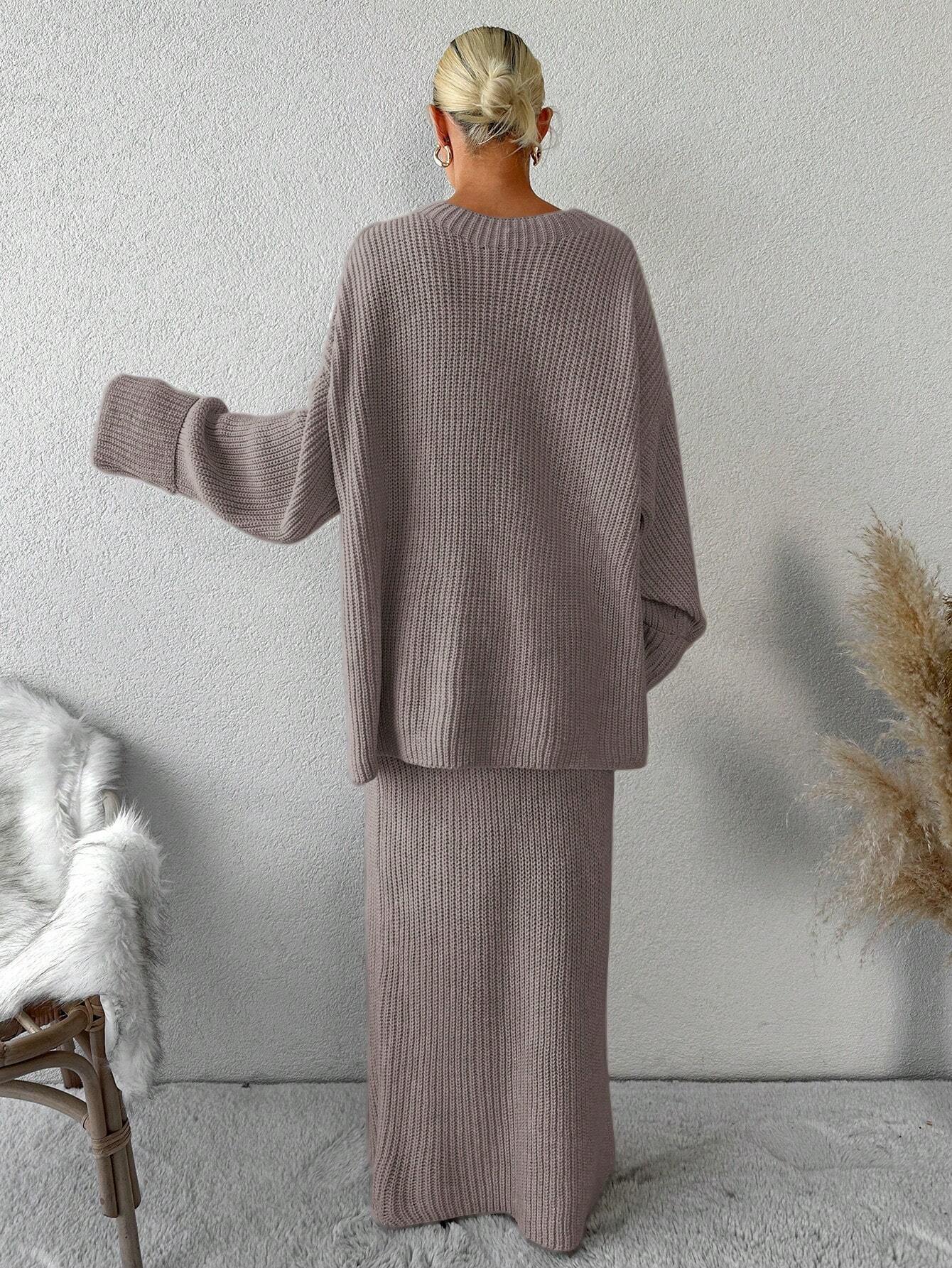Elara Grace - Oversized Truien & Wollen Rokken Set