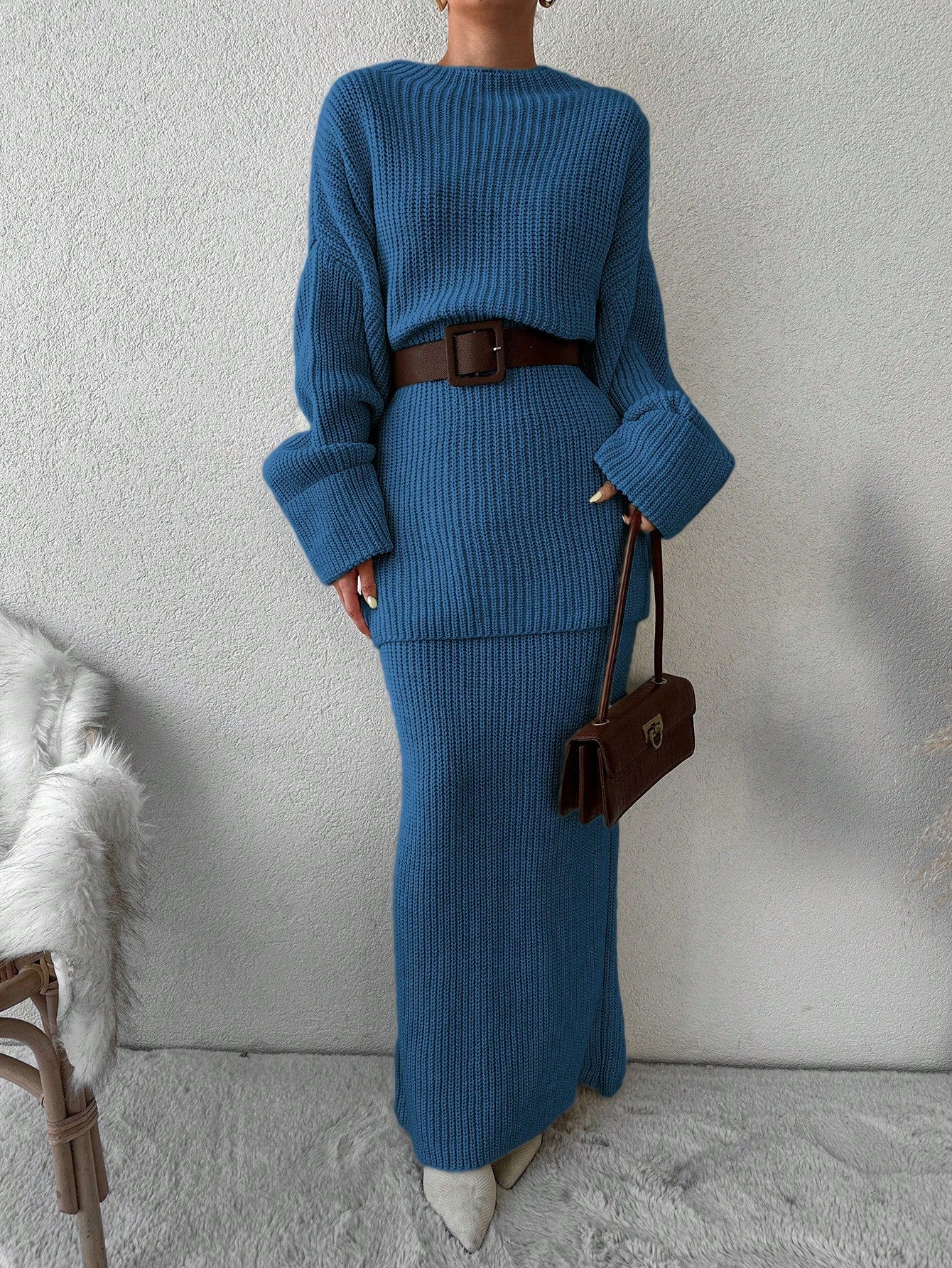 Elara Grace - Oversized Truien & Wollen Rokken Set