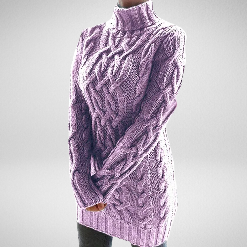 Aria Luxe™ Cable Knit Dress – Warme Stijl met een Tijdloze Touch