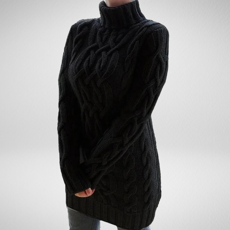 Aria Luxe™ Cable Knit Dress – Warme Stijl met een Tijdloze Touch